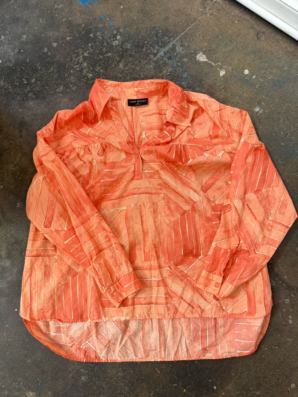 Boho Layne Bryant Orange Lightweight Pullover Shirt